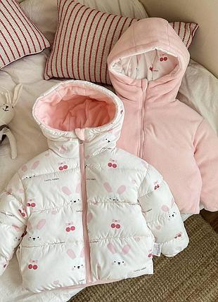 Стильна демі куртка двостороння для діток весна осінь