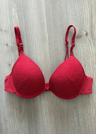 Червоний мереживний бюст пуш ап primark