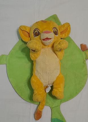 Simba disney babies -disneyland resort paris - мягкая игрушка -левеня семка на листку - одеяла - 45 см