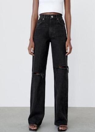 Straight jeans, zara. сиан ідеальний. висока посадка. джинси з вузькою талією і довгі. за деталями у дірект.
