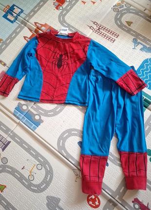 Піжамний комплект  spiderman marvel. колір блакитно-червоний. розмір 2-3 роки (98)