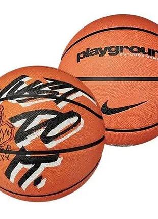 М'яч баскетбольний nike everyday playground 8p graphic deflated amber/white/black/black розмір 5 (оригінал)