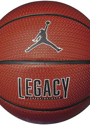 М'яч баскетбольний nike jordan legacy 2.0 8p deflated amber/black/metallic silver/black розмір 6