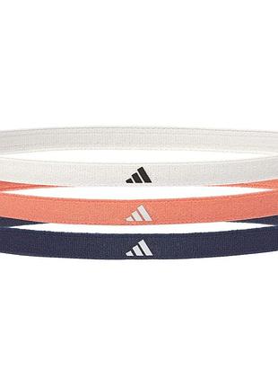 Повязки на голову adidas hairbands 3 шт белый, черный, коралловый уни one size adac-16204 (оriгинал)