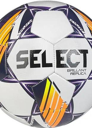 М'яч футбол select brillant replica v24 №4 білий-фіолетовий 099488-096 (оригінал)
