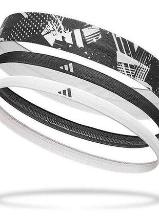 Повязки на голову adidas hairbands 3 шт белый, черный, универсальный (one size) adac-16161 (оriгинал)
