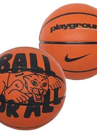 М'яч баскетбольний nike everyday playground 8p graphic deflated amber/black/black розмір 6 (оригінал)
