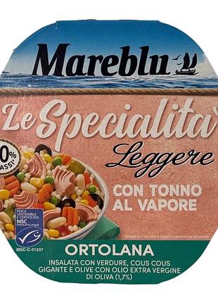 Салат с тунцем mareblu ortolana leggera с овощами и кус-кусом, 220 г