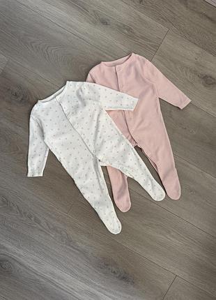 Чоловічок сліп білий рожевий 3-6 62-68 primark