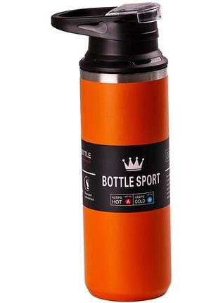 Термос bottle sport 5010 с оранжевым ручкой 550 мл
