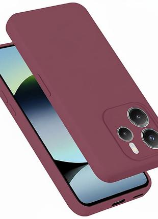 Чехол fiji full soft premium для xiaomi redmi note 14 противоударный бампер с микрофиброй bordo