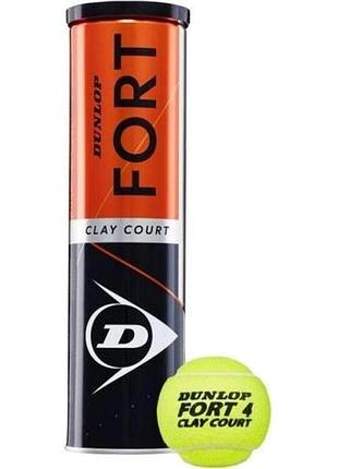 М'ячі для тенісу dunlop fort clay court 4 шт.