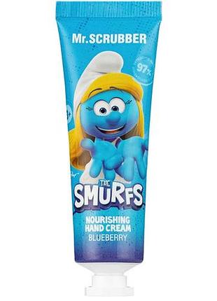 Детский парфюмированный питательный крем для рук mr.scrubber the smurfs с ароматом черники 30 мл