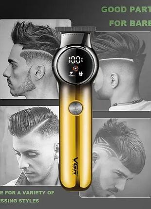 Акумуляторна машинка для стрижки vgr v-989 від usb з 3 насадками top shop ua_