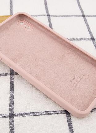 Чохол silicone case square full camera protective (aa) для apple iphone xs / x (5.8") (рожевий / pink sand) 40231 3