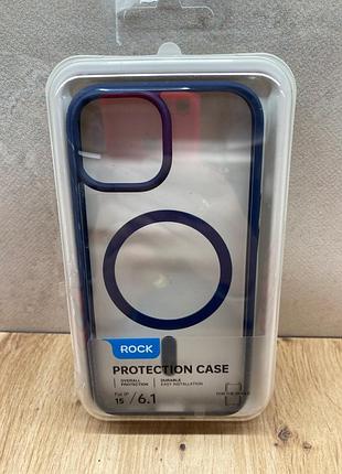 Rock guard series tpu case with magsafe — iphone 15 titanium blue titanium blue titanium blue