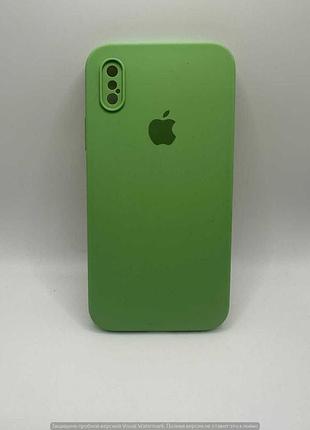 Чохол silicone case square full camera protective (aa) для apple iphone xs (5.8") (мятний / mint) 40231* 40231
