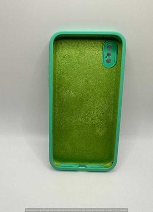Чохол silicone case square full camera protective (aa) для apple iphone xs (5.8") (зелений / spearmint) 2