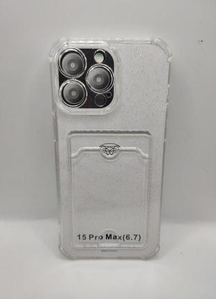Glitter pocket tpu case — iphone 15 pro max 778591