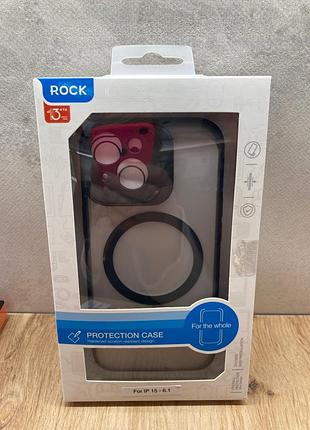 Rock guard foldable series tpu case with magsafe — iphone 15 titanium black