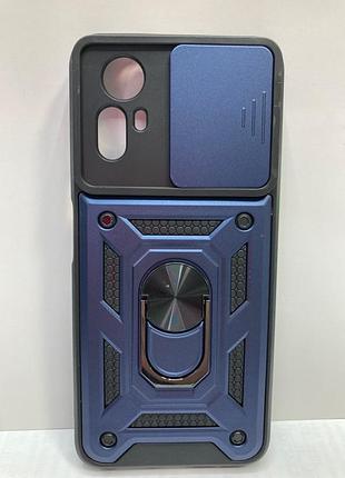 Ударостійкий чохол camshield serge ring для xiaomi redmi note 12s (синій) 64992