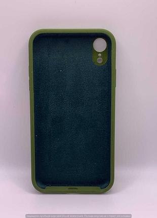 Чохол silicone case square full camera protective (aa) для apple iphone xr (6.1") (зелений / dark olive) 40233* 40233 2