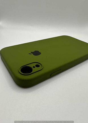 Чохол silicone case square full camera protective (aa) для apple iphone xr (6.1") (зелений / dark olive) 40233* 40233 3