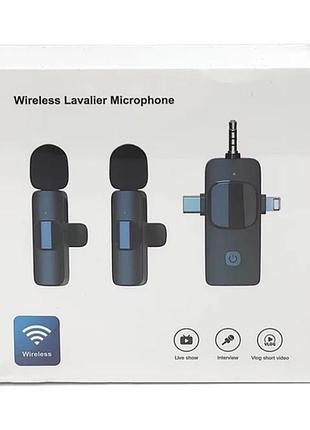 Бездротовий петличний мікрофон із шумозаглушенням, usb-c мікрофон для смартфона, комп'ютера, камери