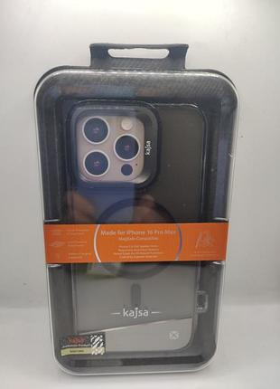 Чохол kajsa aluminium shield with magnetic ring iphone 16 pro max (black smoke) 59663