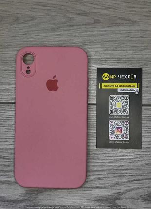 Чохол silicone case square full camera protective (aa) для apple iphone xr (6.1") (рожевий / light pink) 40233* 40233 3