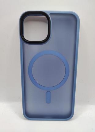 Tpu+pc чохол metal buttons with magsafe colorful для apple iphone 14 (6.1") (блакитний) 64753 64753* 64753