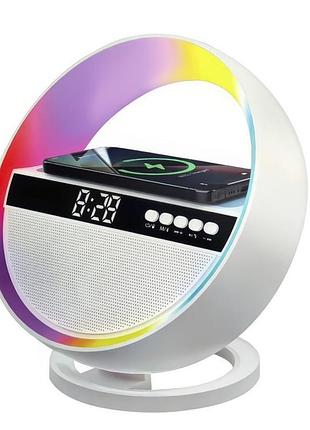 Нічник-колонка g5 з bluetooth, годинником, rgb-підсвіткою і швидким заряджанням