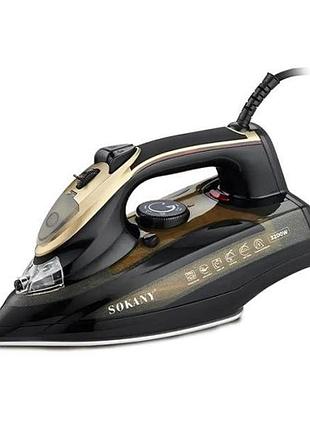Утюг паровой sokany sk-11027 3200 вт ручной с керамической подошвой черный