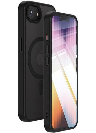 Tpu+pc чохол metal buttons with magsafe colorful для apple iphone 16e (black) 62455 62455