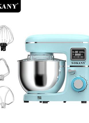 Планетарный миксер sokany sk-277 с чашей из нержавеющей стали 1800 вт.