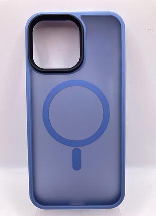 Tpu+pc чохол metal buttons with magsafe colorful для apple iphone 14 pro max (6.7") (блакитний) 64755 64755*