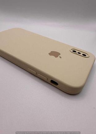 Чохол silicone case square full camera protective (aa) для apple iphone xs (5.8") (бежевый / antigue white) 40231* 3