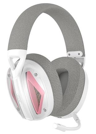 Наушники трехрежимные игровые xo be46 2.4g bluetooth бело-розовый