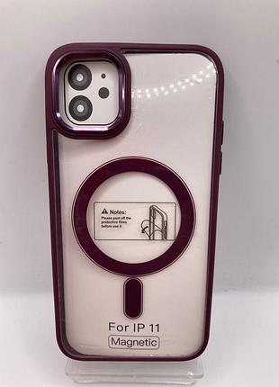 Color clear case with magsafe — iphone 11 plum red 776871