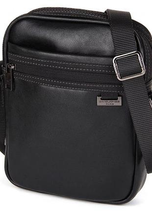 Мужская сумка кросс-боди экокожа черный арт.941101 black davidjones франція