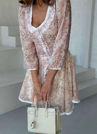 Шифоновое платье в принт мини