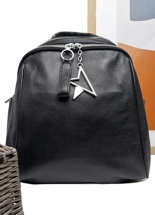 Сумка рюкзак женская натуральная кожа черный арт.77295 black vivaverba україна - (китай)
