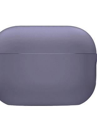 Силіконовий футляр з мікрофіброю для навушників airpods pro (сірий / lavender gray) 39443
