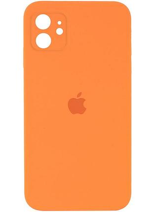 Чохол silicone case square full camera protective (aa) для apple iphone 11 (6.1") (помаранчевий / papaya) 40234*
