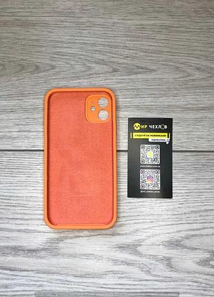 Чохол silicone case square full camera protective (aa) для apple iphone 11 (6.1") (помаранчевий / papaya) 40234* 2