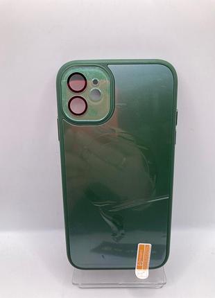Чохол tpu+glass sapphire midnight with magsafe для apple iphone 11 (6.1") (зелений / forest green) 65440