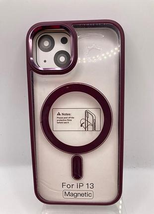 Color clear case with magsafe — iphone 13 plum red 776872