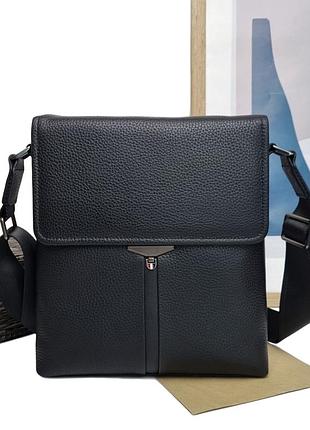 Сумка через плечо планшет натуральная кожа черный арт.607 black (китай)