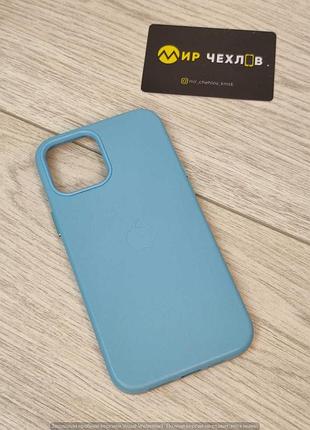 Шкіряний чохол leather case (aa) with magsafe для apple iphone 12 pro max (6.7") (blue) 55252