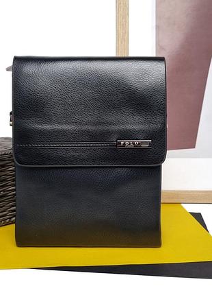 Чоловіча класична сумка чорний арт.356-2 black polo (китай)